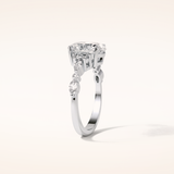 2.1 CT Oval Shaped Cluster Moissanite Engagement Ring