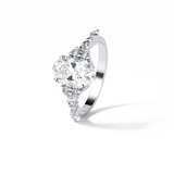 Oval Cluster Lab Grown Diamond Engagement Ring