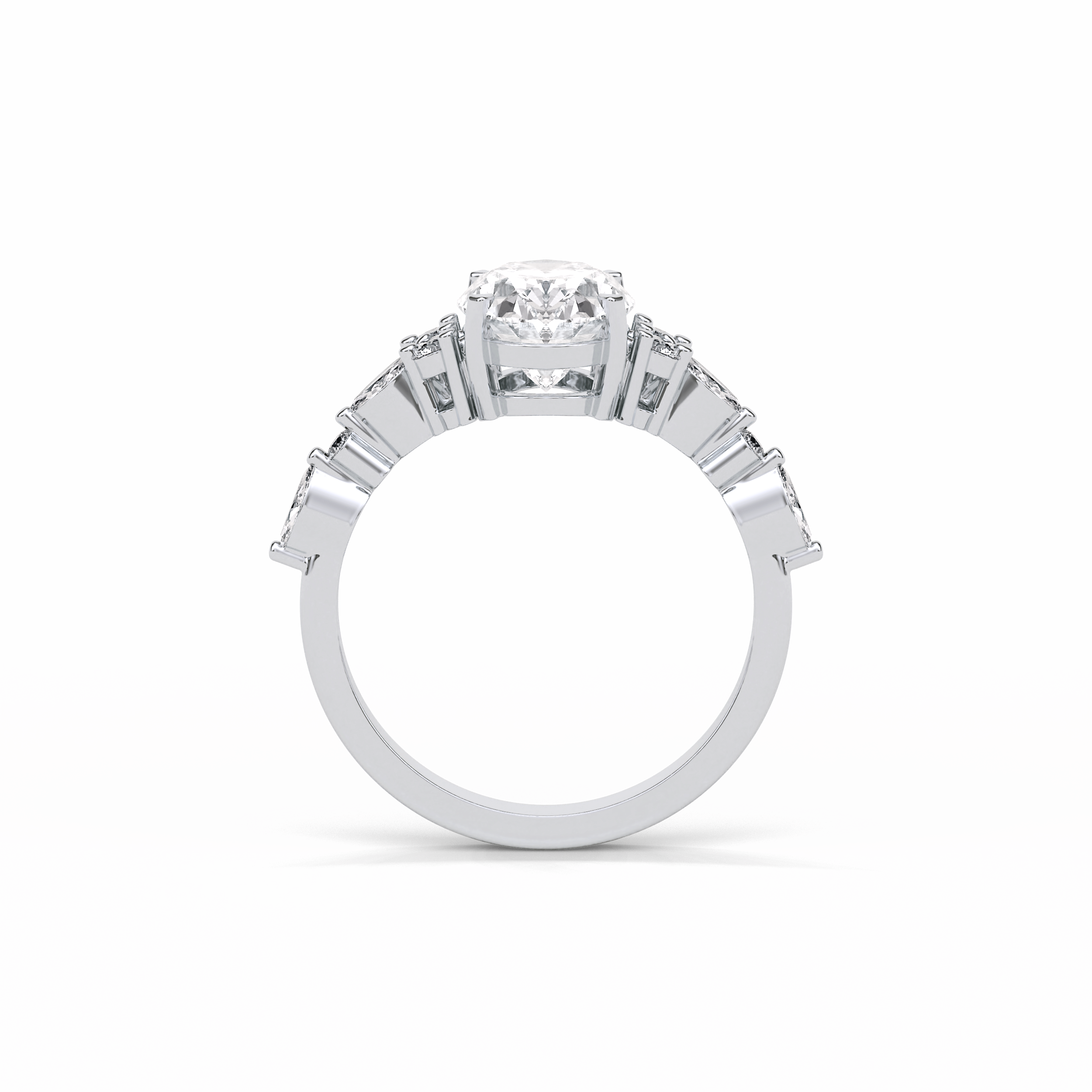 Oval Cluster Lab Grown Diamond Engagement Ring
