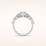 2.1 CT Oval Shaped Cluster Moissanite Engagement Ring