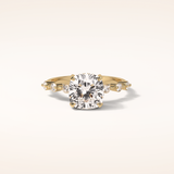 2.15 CT Cushion Shaped Pave Moissanite Engagement Ring