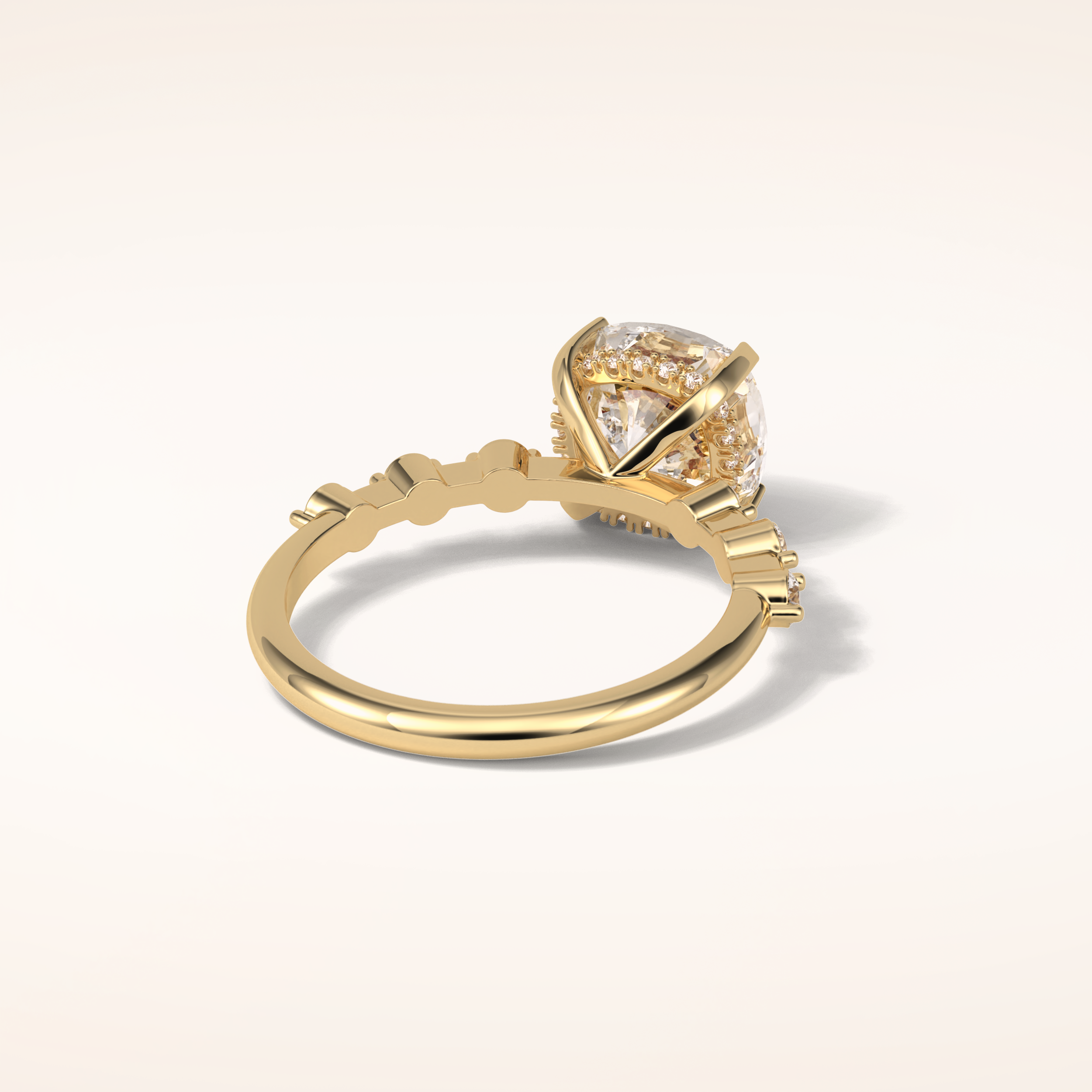 2.15 CT Cushion Shaped Pave Moissanite Engagement Ring