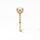 Cushion Hidden Halo & Dainty Pave Lab Grown Diamond Engagement Ring