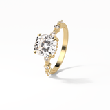 Cushion Hidden Halo & Dainty Pave Lab Grown Diamond Engagement Ring