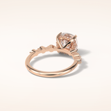 2.15 CT Cushion Shaped Pave Moissanite Engagement Ring