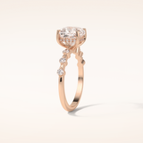 2.15 CT Cushion Shaped Pave Moissanite Engagement Ring