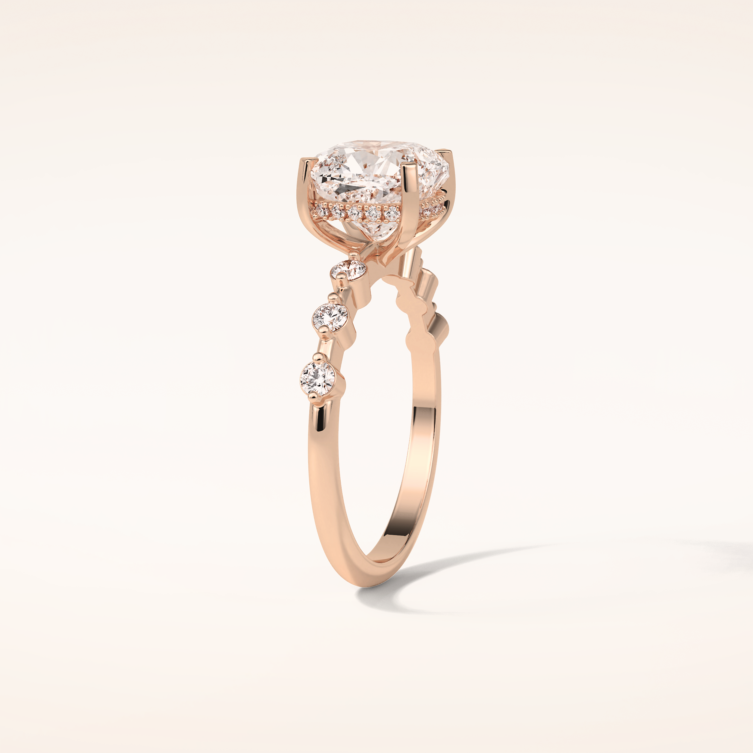 2.15 CT Cushion Shaped Pave Moissanite Engagement Ring