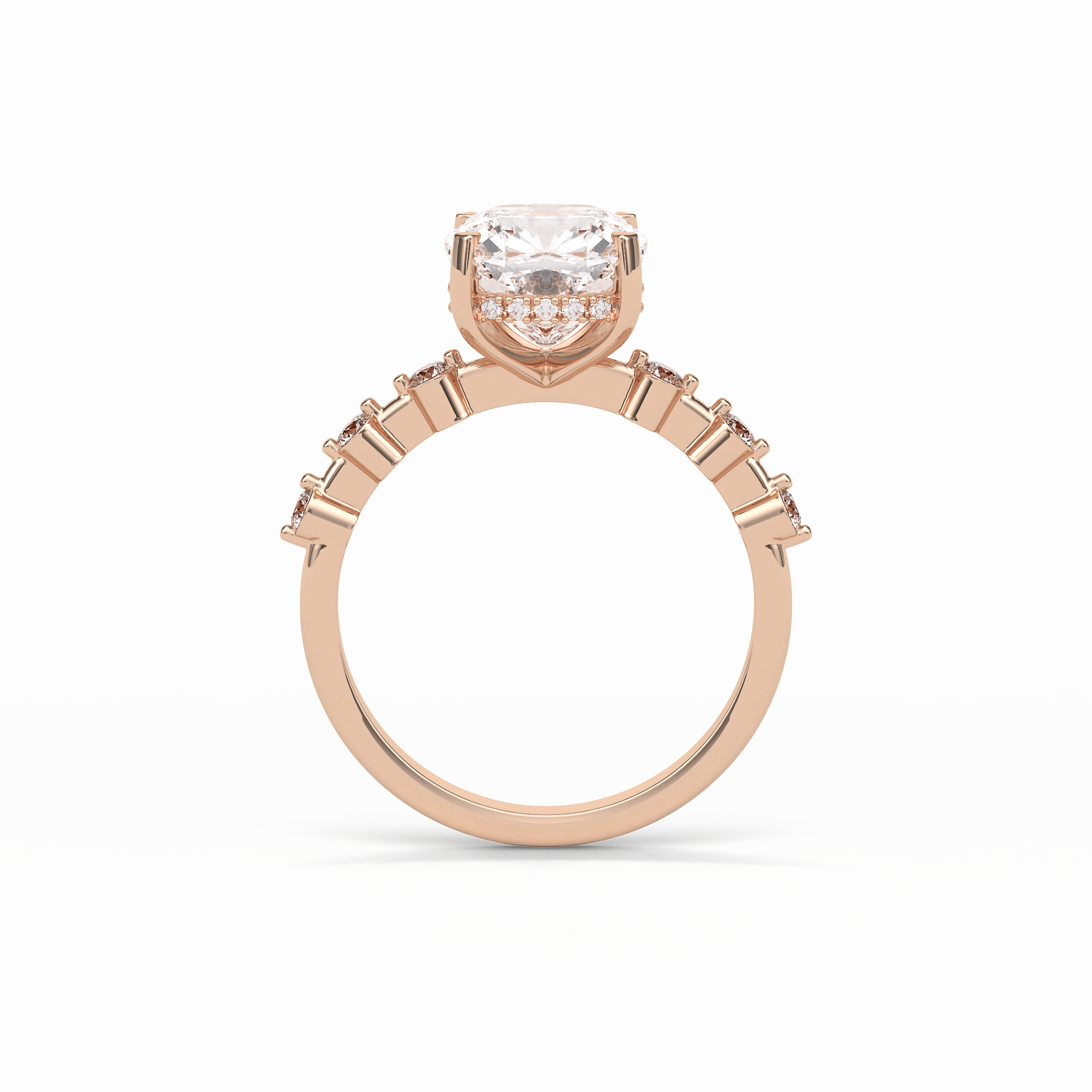 Cushion Hidden Halo & Dainty Pave Lab Grown Diamond Engagement Ring