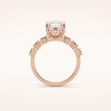 2.15 CT Cushion Shaped Pave Moissanite Engagement Ring