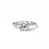 Cushion Hidden Halo & Dainty Pave Lab Grown Diamond Engagement Ring