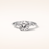 2.15 CT Cushion Shaped Pave Moissanite Engagement Ring