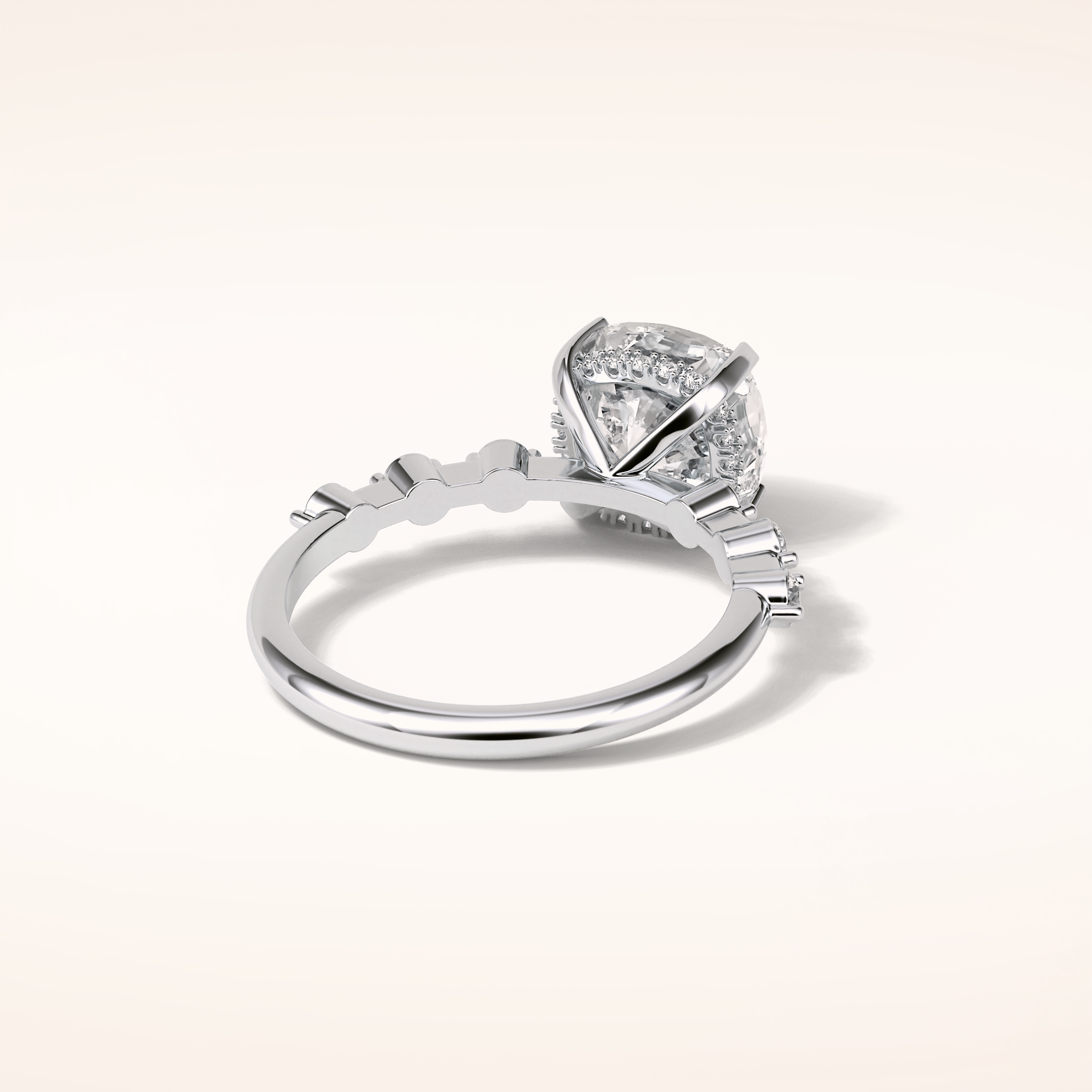 2.15 CT Cushion Shaped Pave Moissanite Engagement Ring