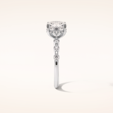 2.15 CT Cushion Shaped Pave Moissanite Engagement Ring