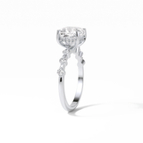 Cushion Hidden Halo & Dainty Pave Lab Grown Diamond Engagement Ring