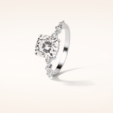 2.15 CT Cushion Shaped Pave Moissanite Engagement Ring