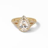 Oval Halo & Split Shank Lab Grown Diamond Engagement Ring