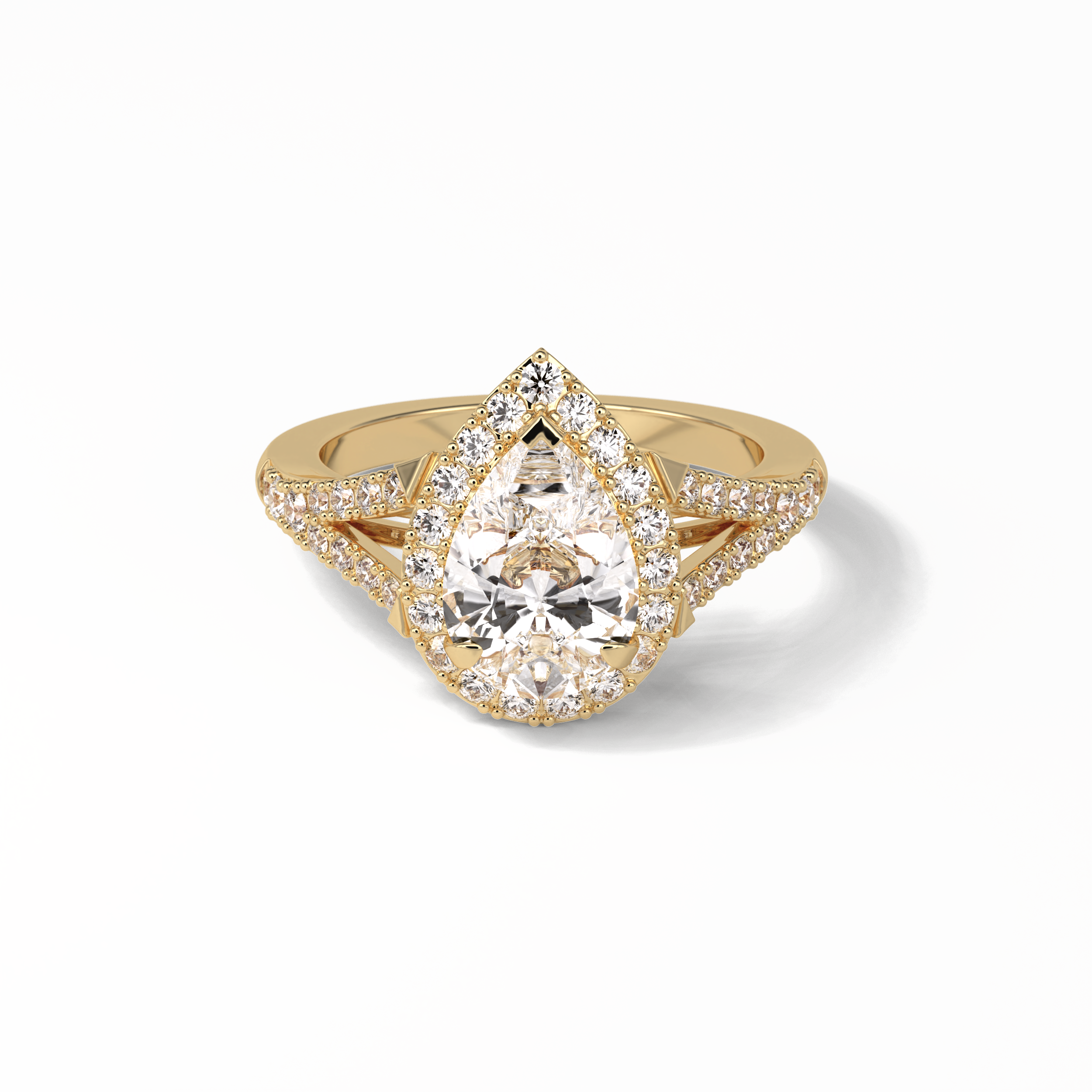 Oval Halo & Split Shank Lab Grown Diamond Engagement Ring