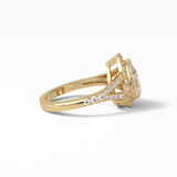 Oval Halo & Split Shank Lab Grown Diamond Engagement Ring