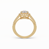 Oval Halo & Split Shank Lab Grown Diamond Engagement Ring