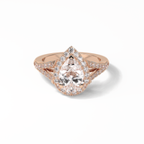 Oval Halo & Split Shank Lab Grown Diamond Engagement Ring