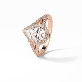 Oval Halo & Split Shank Lab Grown Diamond Engagement Ring
