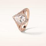 3.1 CT Pear Shaped Halo & Pave Split Shank Moissanite Engagement Ring