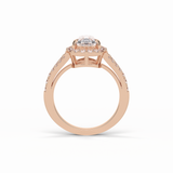 Oval Halo & Split Shank Lab Grown Diamond Engagement Ring