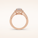 3.1 CT Pear Shaped Halo & Pave Split Shank Moissanite Engagement Ring