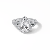 Oval Halo & Split Shank Lab Grown Diamond Engagement Ring
