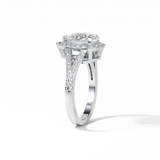 Oval Halo & Split Shank Lab Grown Diamond Engagement Ring