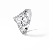 Oval Halo & Split Shank Lab Grown Diamond Engagement Ring