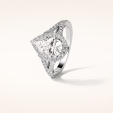 3.1 CT Pear Shaped Halo & Pave Split Shank Moissanite Engagement Ring