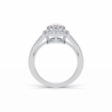 Oval Halo & Split Shank Lab Grown Diamond Engagement Ring