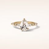 1.93 CT Pear Shaped Pave Moissanite Engagement Ring