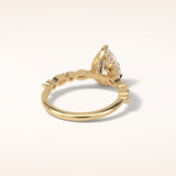 1.93 CT Pear Shaped Pave Moissanite Engagement Ring