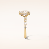 1.93 CT Pear Shaped Pave Moissanite Engagement Ring