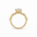 Pear Dainty Pave Lab Grown Diamond Engagement Ring