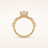 1.93 CT Pear Shaped Pave Moissanite Engagement Ring