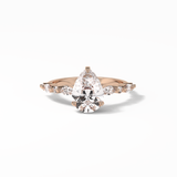 Pear Dainty Pave Lab Grown Diamond Engagement Ring