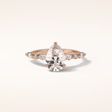 1.93 CT Pear Shaped Pave Moissanite Engagement Ring