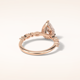 1.93 CT Pear Shaped Pave Moissanite Engagement Ring