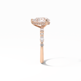 Pear Dainty Pave Lab Grown Diamond Engagement Ring