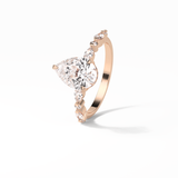 Pear Dainty Pave Lab Grown Diamond Engagement Ring