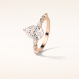 1.93 CT Pear Shaped Pave Moissanite Engagement Ring