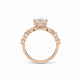 Pear Dainty Pave Lab Grown Diamond Engagement Ring