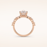 1.93 CT Pear Shaped Pave Moissanite Engagement Ring