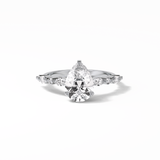 Pear Dainty Pave Lab Grown Diamond Engagement Ring