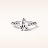 1.93 CT Pear Shaped Pave Moissanite Engagement Ring