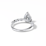 Pear Dainty Pave Lab Grown Diamond Engagement Ring