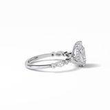 Pear Dainty Pave Lab Grown Diamond Engagement Ring